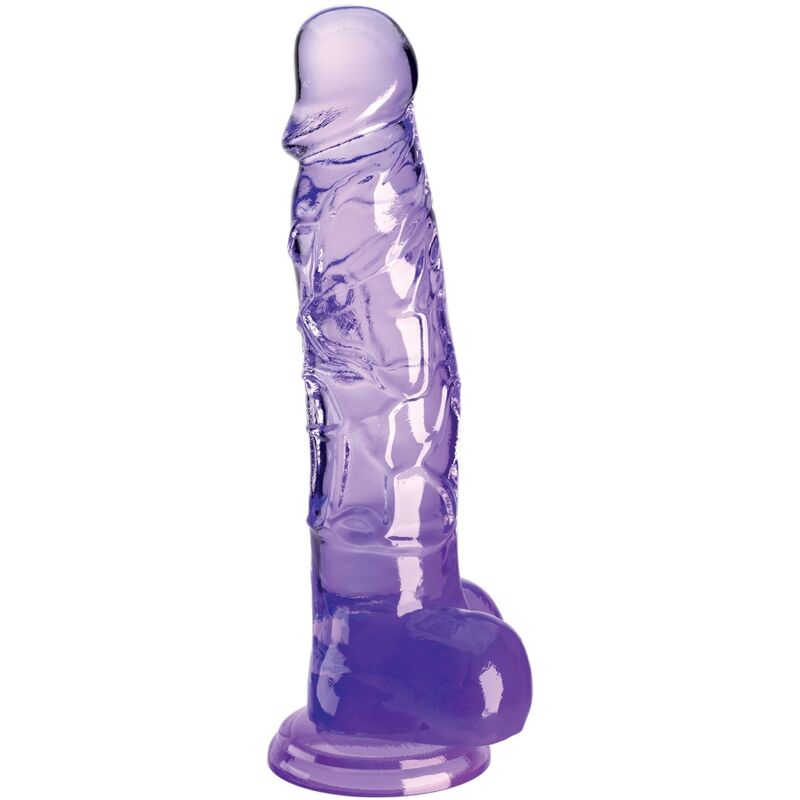 King cock - clear pene realistico con testiculos 16.5 cm morado