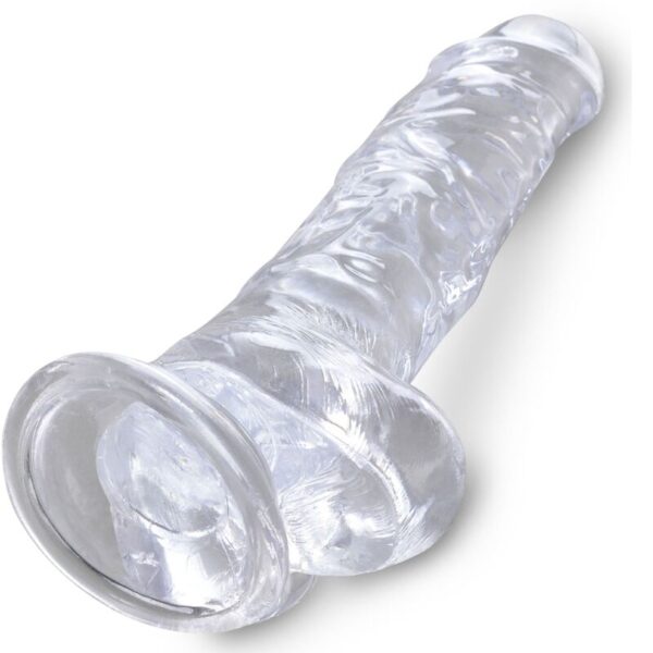 King cock - clear pene realistico con testiculos 16.5 cm transparente