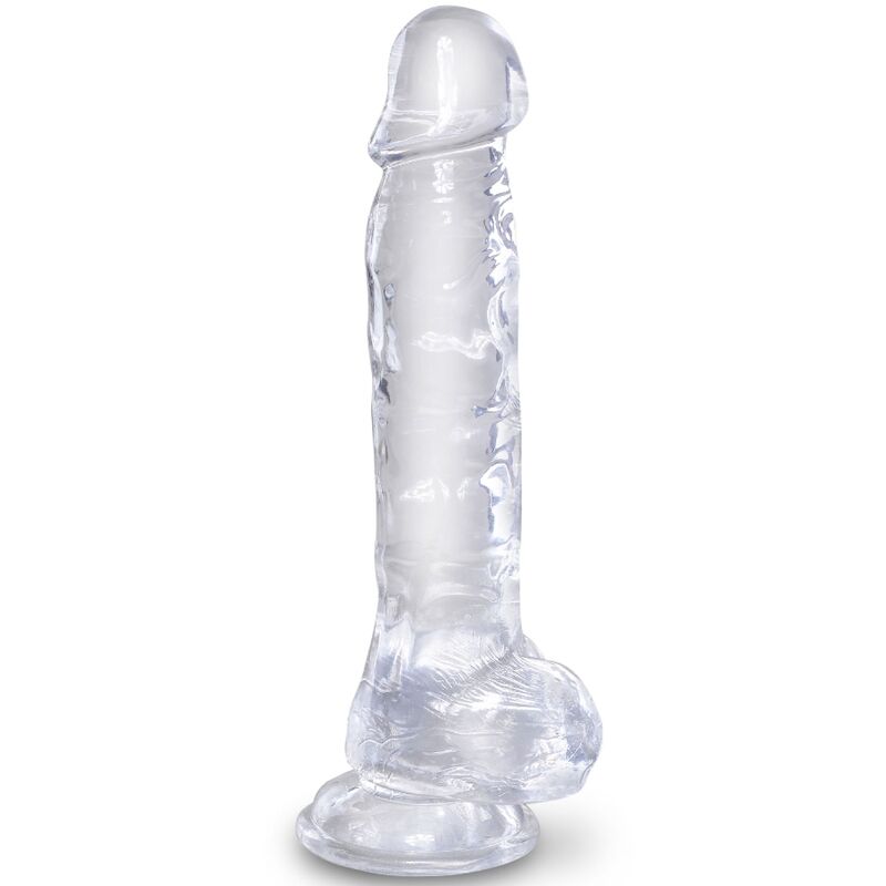 King cock - clear pene realistico con testiculos 16.5 cm transparente