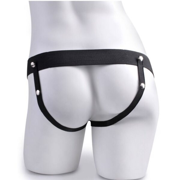 Fetish fantasy series - arnes ajustable control remoto pene realistico con testiculos recargable y vibrador 15 cm
