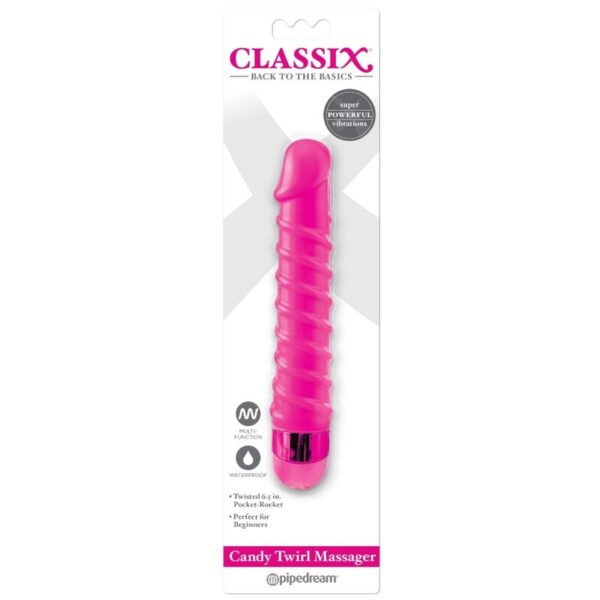 Classix - masajeador vibrador candy twirl 16.5 cm rosa