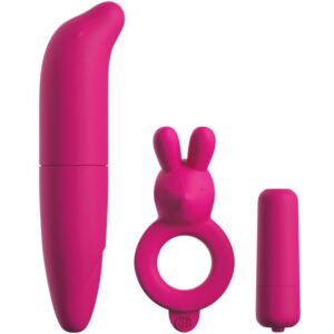 Classix - kit para parejas con anillo, bala y estimulador rosa