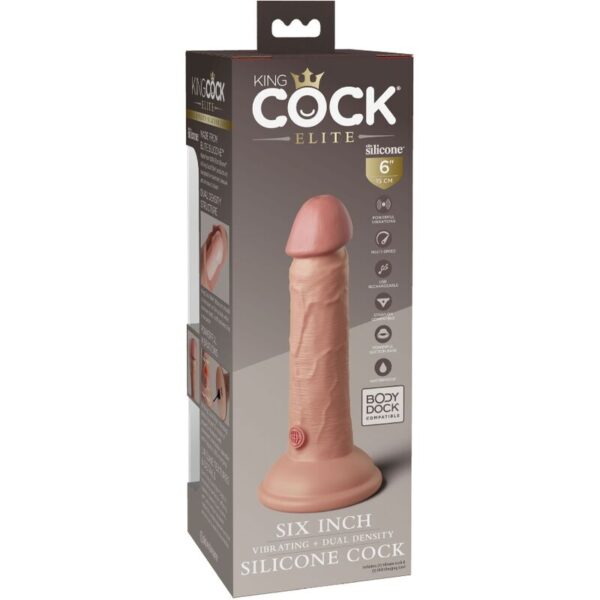 King cock - elite dildo realistico vibrador & silicona 15.2 cm