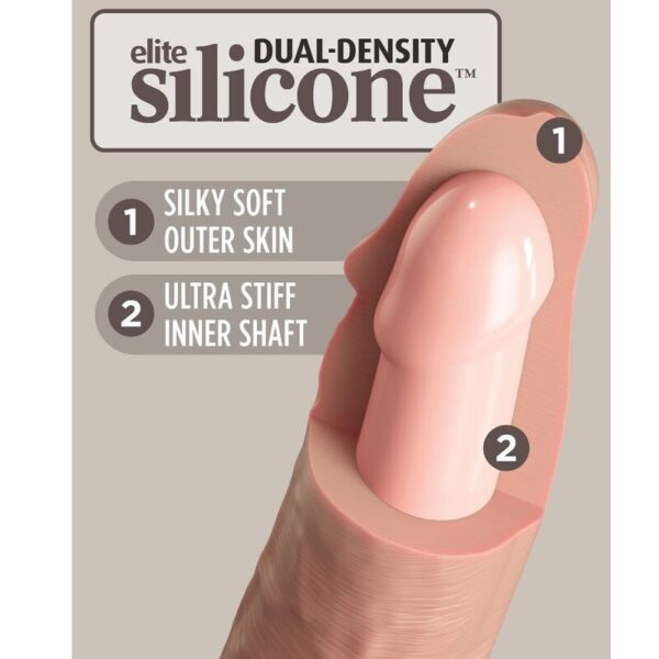 King cock - elite dildo realistico vibrador & silicona control remoto 17.8 cm