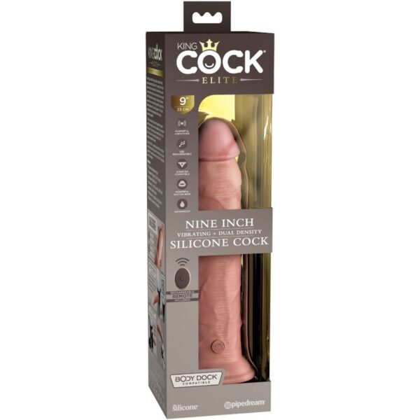King cock - elite dildo realistico vibrador & silicona control remoto 23 cm