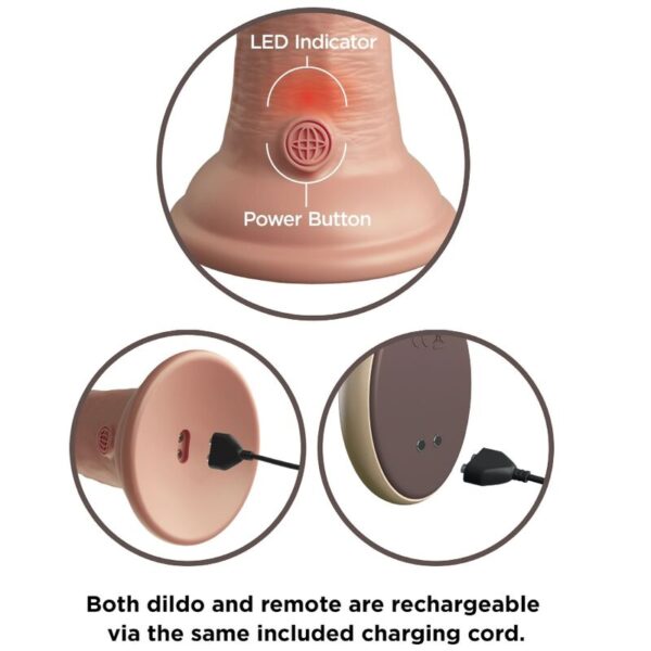 King cock - elite dildo realistico vibrador & silicona control remoto 23 cm