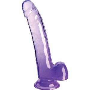 King cock - clear dildo con testiculos 20.3 cm morado