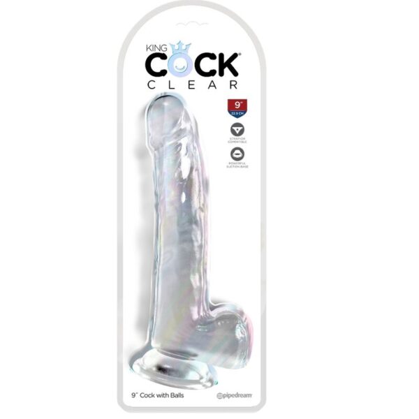 King cock - clear dildo con testiculos 20.3 cm transparente