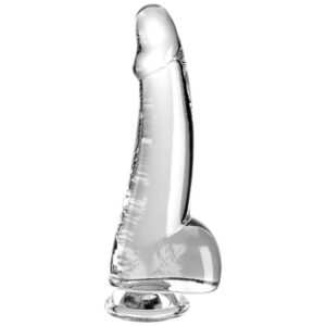 King cock - clear dildo con testiculos 15.2 cm transparente