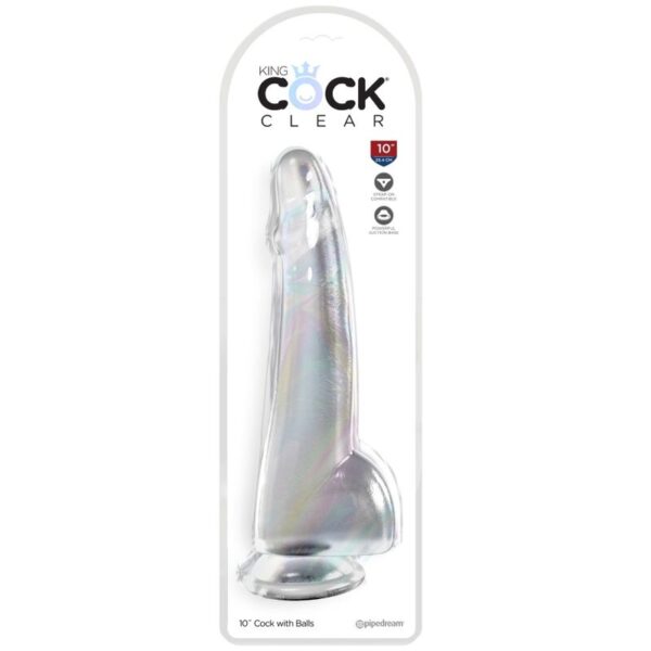 King cock - clear dildo con testiculos 19 cm transparente