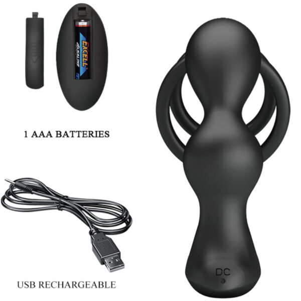 Pretty love - marshall anillo para pene + plug anal vibratorio & control remoto