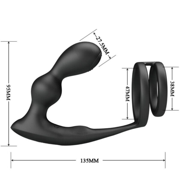 Pretty love - marshall anillo para pene + plug anal vibratorio & control remoto