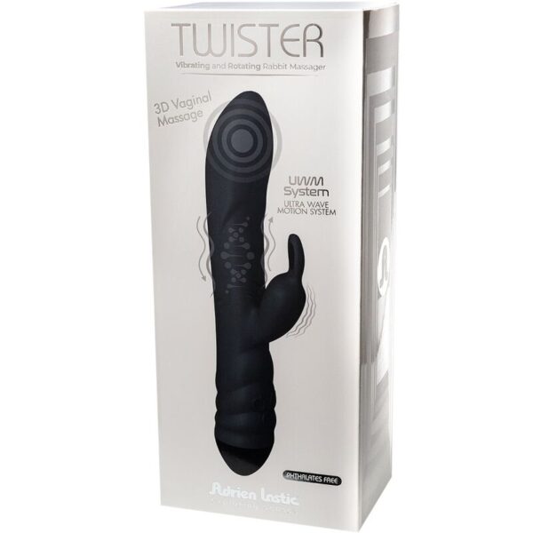 Adrien lastic - twister masajeador vibrador y rotador rabbit negro