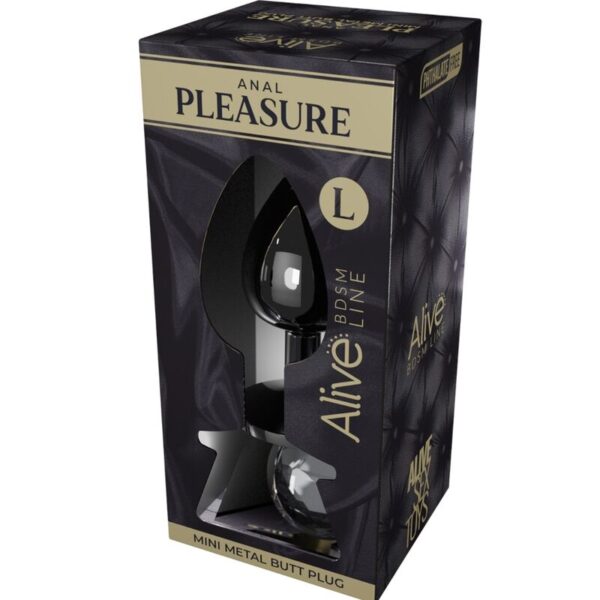 Alive - anal pleasure mini plug metal negro talla l