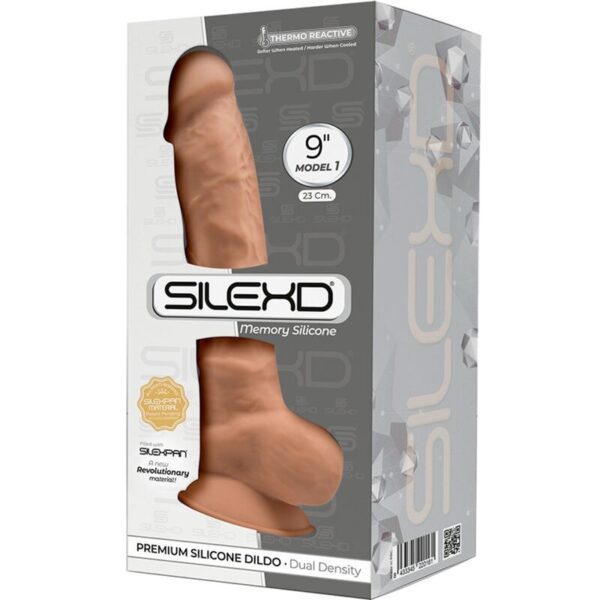 Silexd - modelo 1 pene realistico silicona premium silexpan caramelo 23 cm