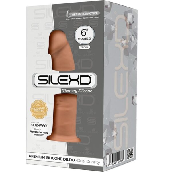 Silexd - modelo 2 pene realistico silicona premium silexpan caramelo 15.4 cm