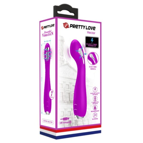 Pretty love - hector vibrador electroshock recargable & impermeable morado