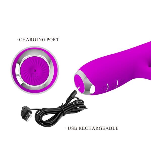 Pretty love - rachel vibrador recargable con succionador morado