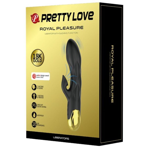 Pretty love - vibrador de lujo baÑado en oro recargable negro