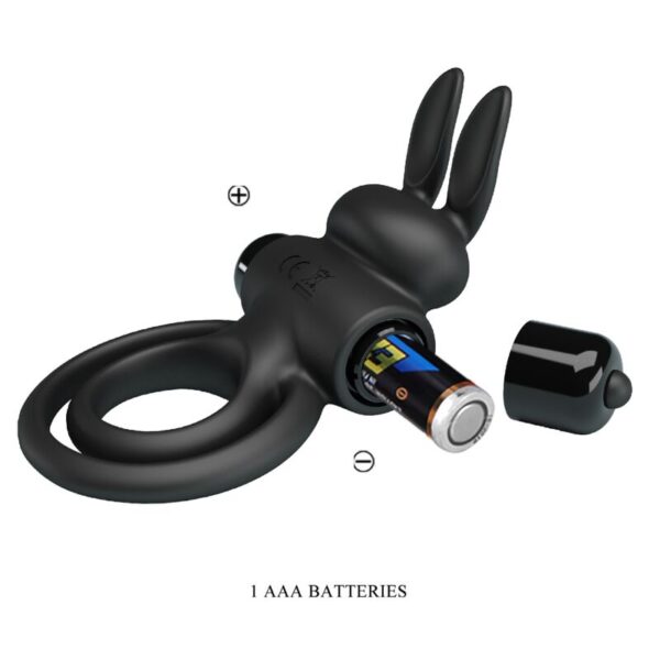 Pretty love - anillo vibrador iii conejo para pene negro