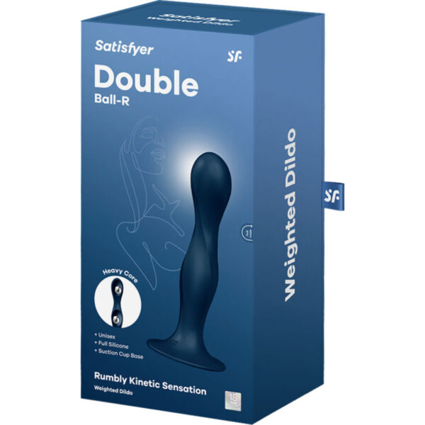 Satisfyer - double ball-r dildo silicona azul