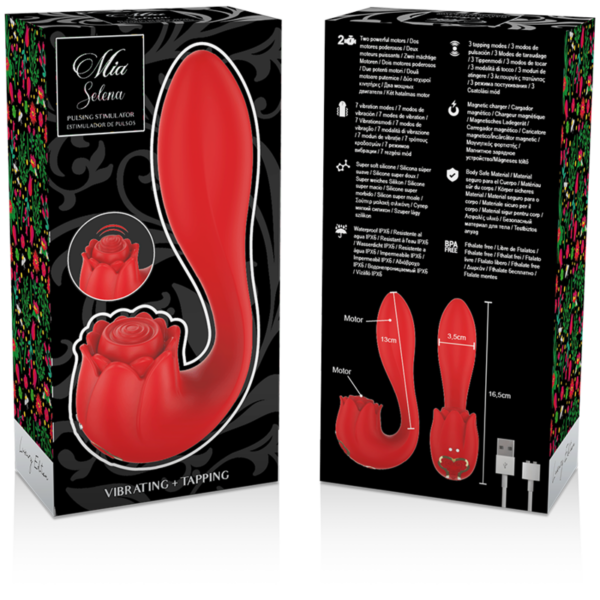 Mia - selena estimulador vibrating + tapping rojo