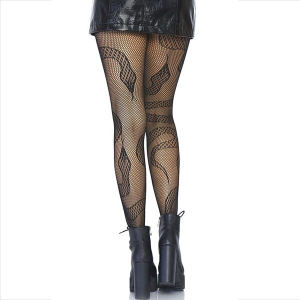 Leg avenue - medias de red serpientes negro