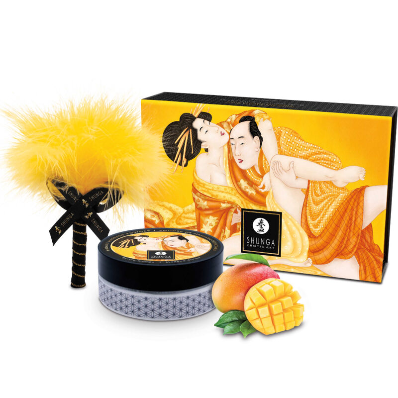 Shunga - kit polvos de masaje comestible mango