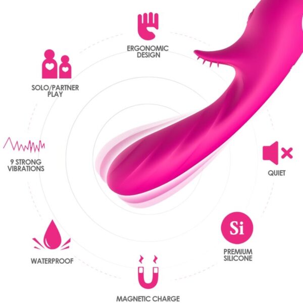 Armony - romance vibrador con estimulador fucsia