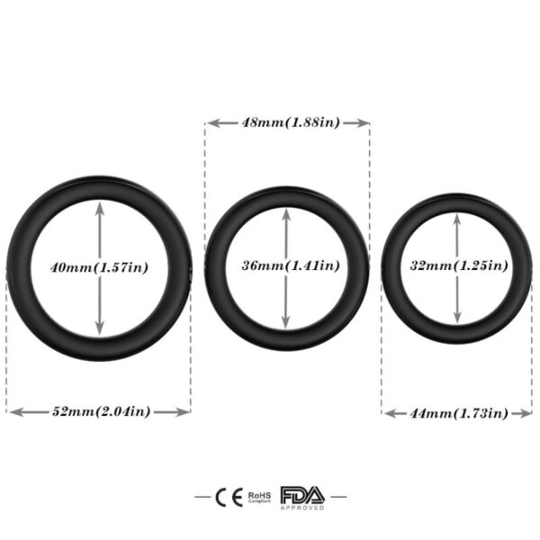 Armony - triple anillo silicona negro