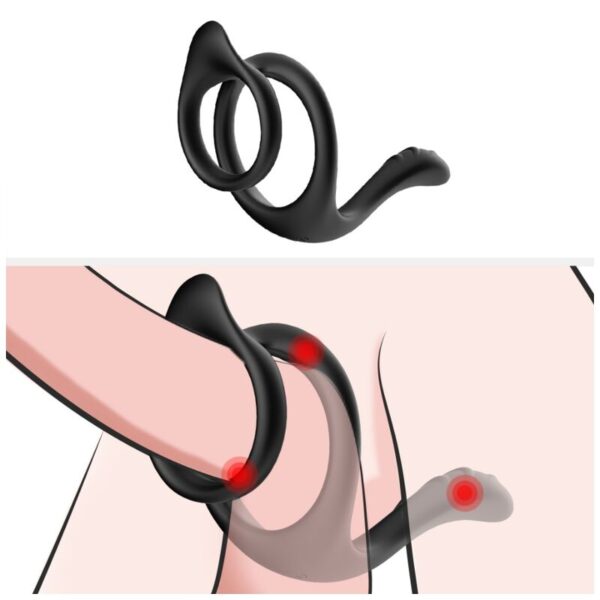 Armony - tail anillo doble anal negro