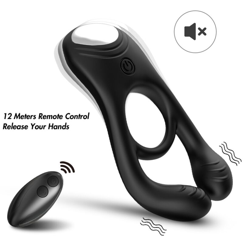 Armony - veyron anillo vibrador doble pinza control remoto negro