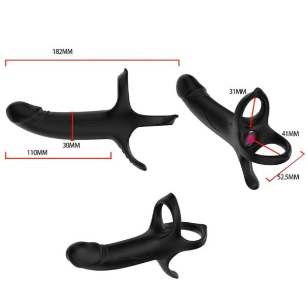 Armony - dildo con anillo & vibrador control remoto negro