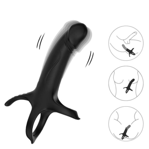 Armony - dildo con anillo & vibrador control remoto negro