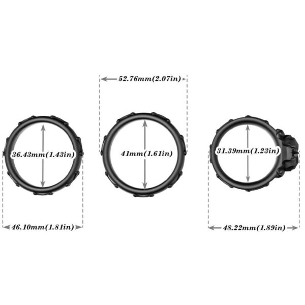 Armony - anillos calavera silicona negro