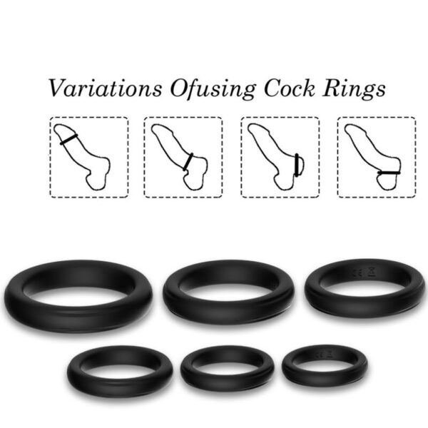 Armony - lock anillos silicona negro