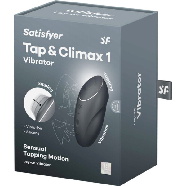 Satisfyer - tap & climax 1 vibrador lay-on negro