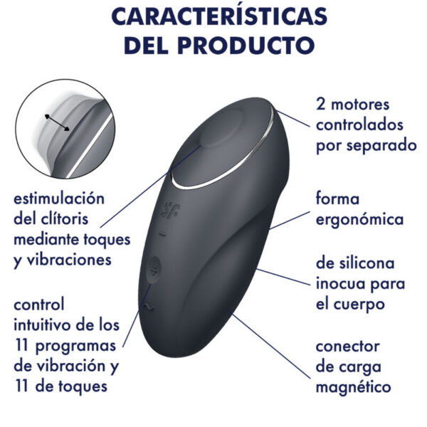 Satisfyer - tap & climax 1 vibrador lay-on negro