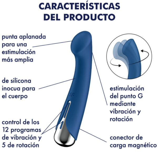 Satisfyer - spinning g-sport 1 vibrador rotador azul