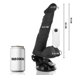 Basecock vibrador articulable control remoto negro 20cm