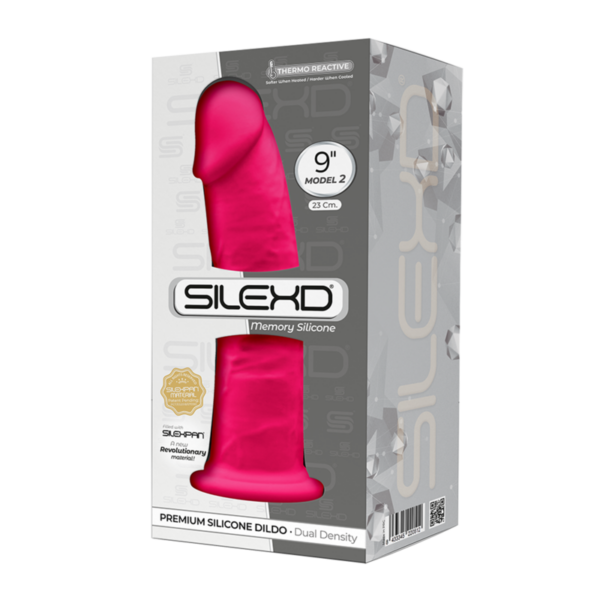 Silexd - modelo 2 pene realistico silicona premium silexpan fucsia 23 cm