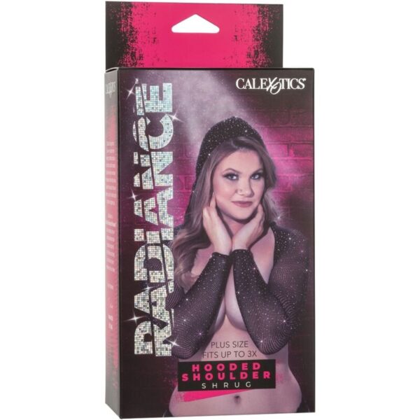 Calexotics - radiance encogimiento de hombros con capucha pedrerÍa talla grande