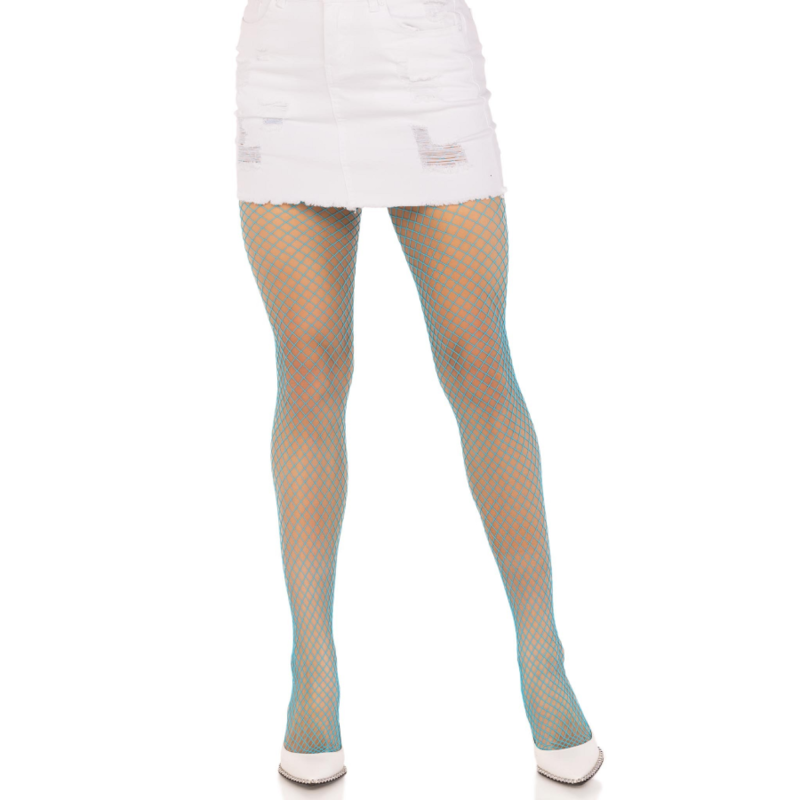 Leg avenue - pantimedias rejilla lycra azul