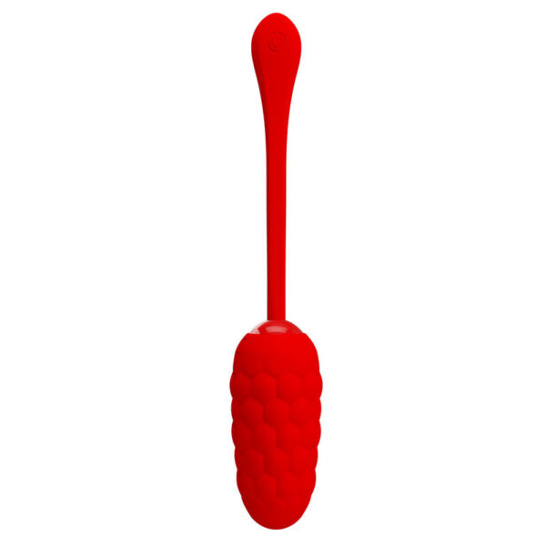Pretty love - huevo vibrador con textura marina recargable rojo
