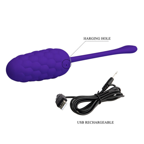 Pretty love - huevo vibrador con textura marina recargable lila