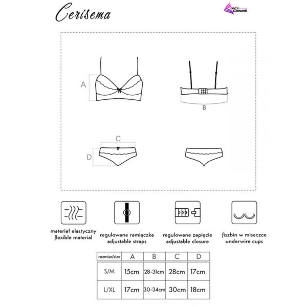 Livco corsetti fashion - cerisema lc 21005 bra + panty coral s/m