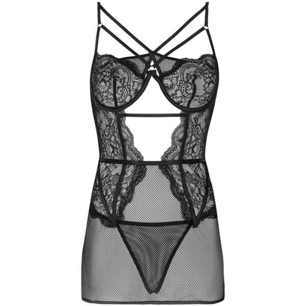 Livco corsetti fashion - baririn lc 90633 falda + panty negro l/xl