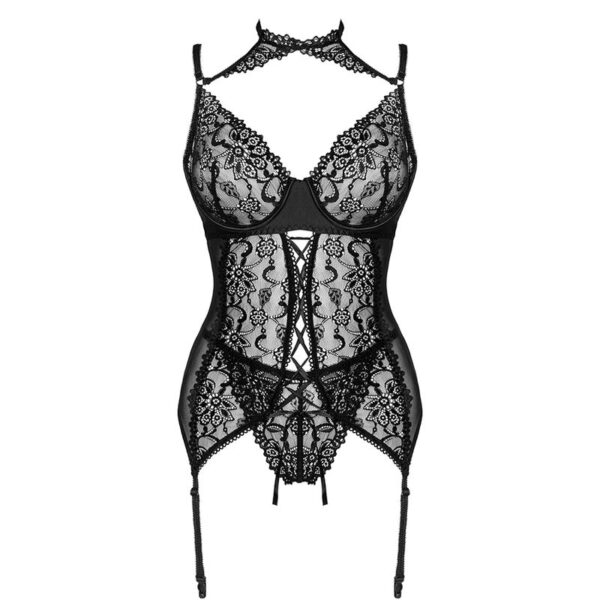 Livco corsetti fashion - giellandra for the senses collection corset + panty negro l/xl