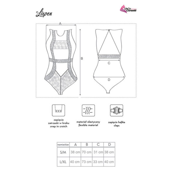 Livco corsetti fashion - lixpen lc 90612 body negro s/m