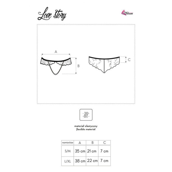 Livco corsetti fashion - love story lc 90679 panty crotchless negro l/xl